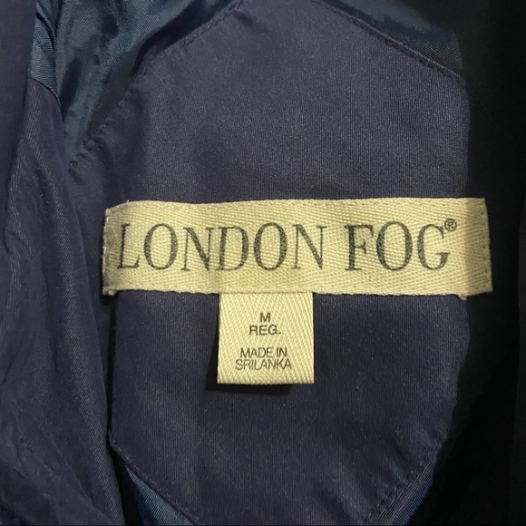 London Fog Blue Toggle Waist Zip Up Button Jacket - Picture 6 of 6